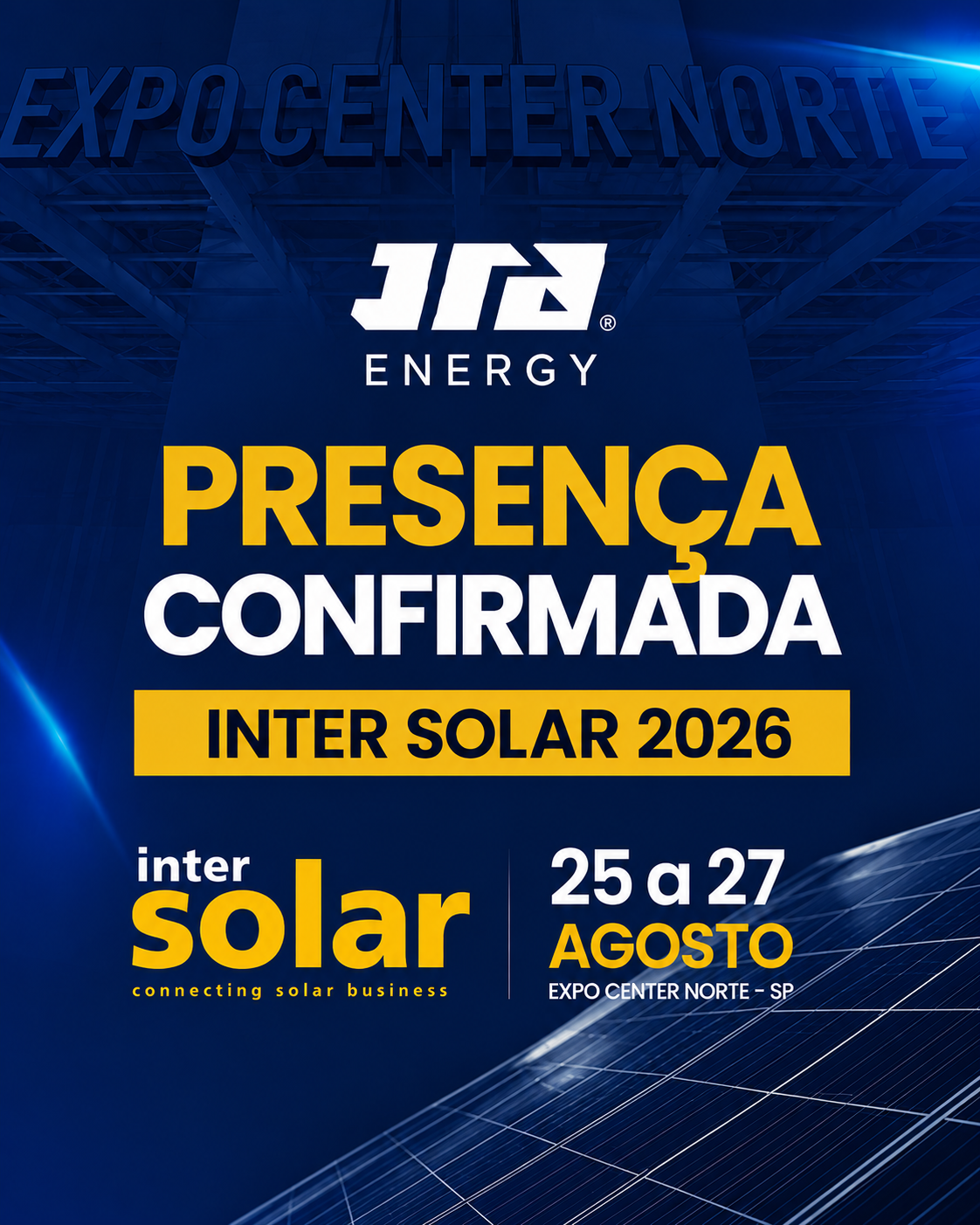 JRA Energy estará na Intersolar 2026: tecnologia, inovação e as tendências do setor energético